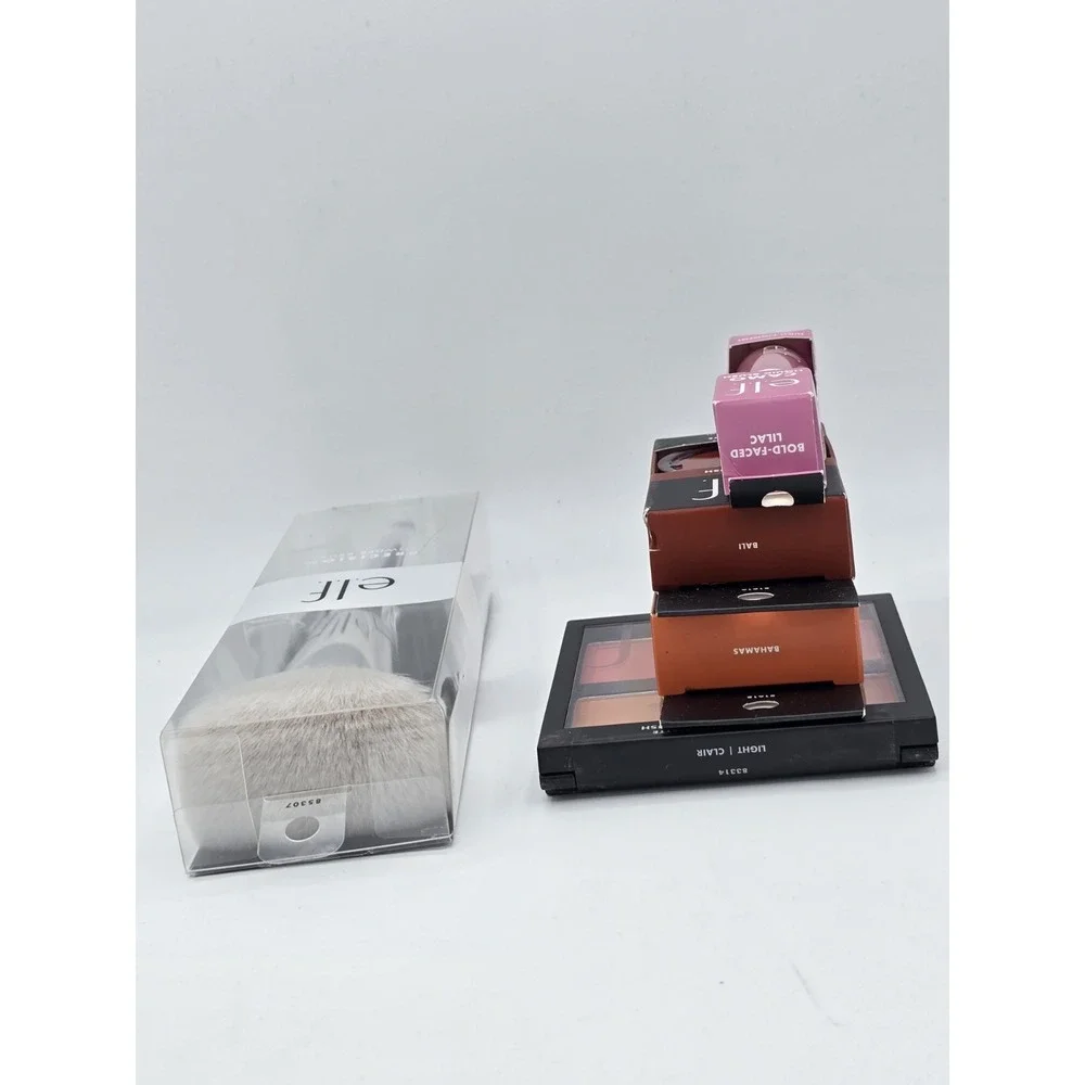 5 Lot NEW e.l.f. Powder Blush Palette Light-Blush&Glow +Powder Brush Putty Blush
